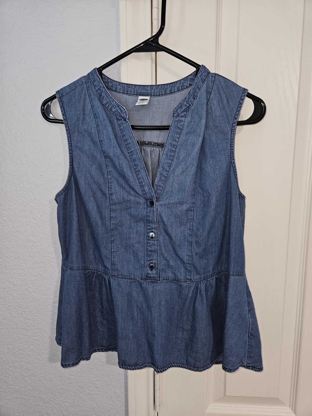 Old Navy Denim Peplum Top - 100% Cotton 2015 Size Small Petite
